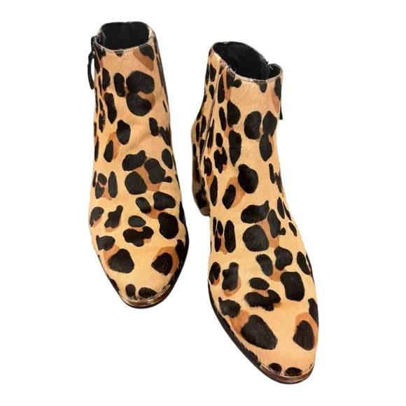 Cole Haan Grand Ambition Tan and Black Leopard Ankle Boots 5.5 EUC - Picture 4 of 14